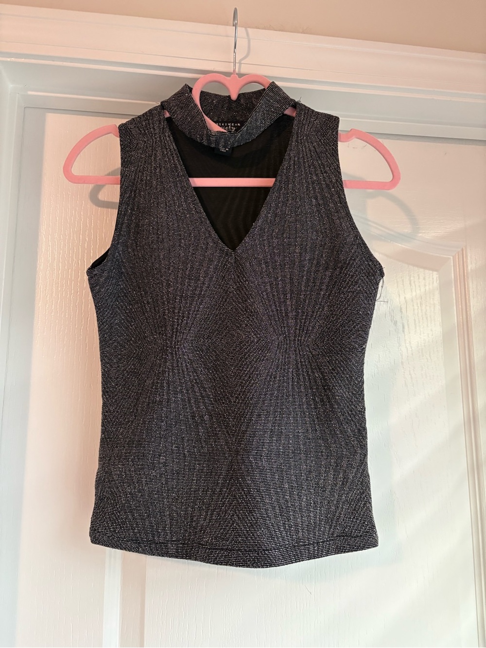 Streetwear Society Charcoal Ribbed V-Neck Mock Collar Tank